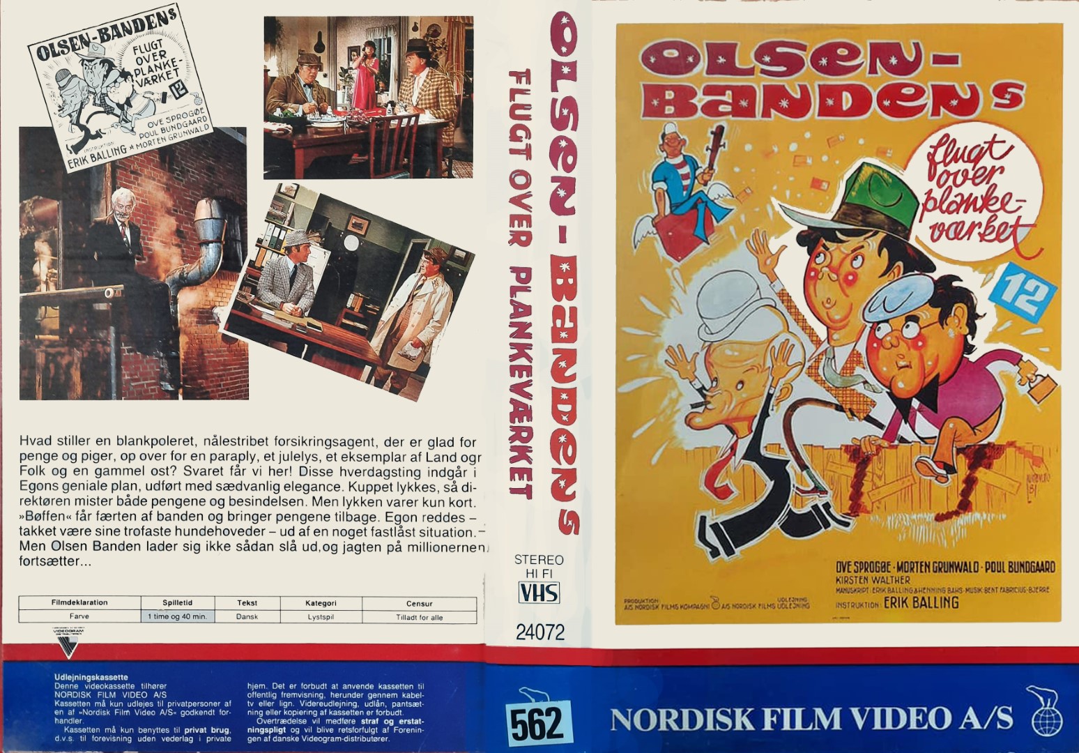 Olsen Banden 12 - Olsen Bandens flugt over plankeværket  VHS Nordisk Film 0