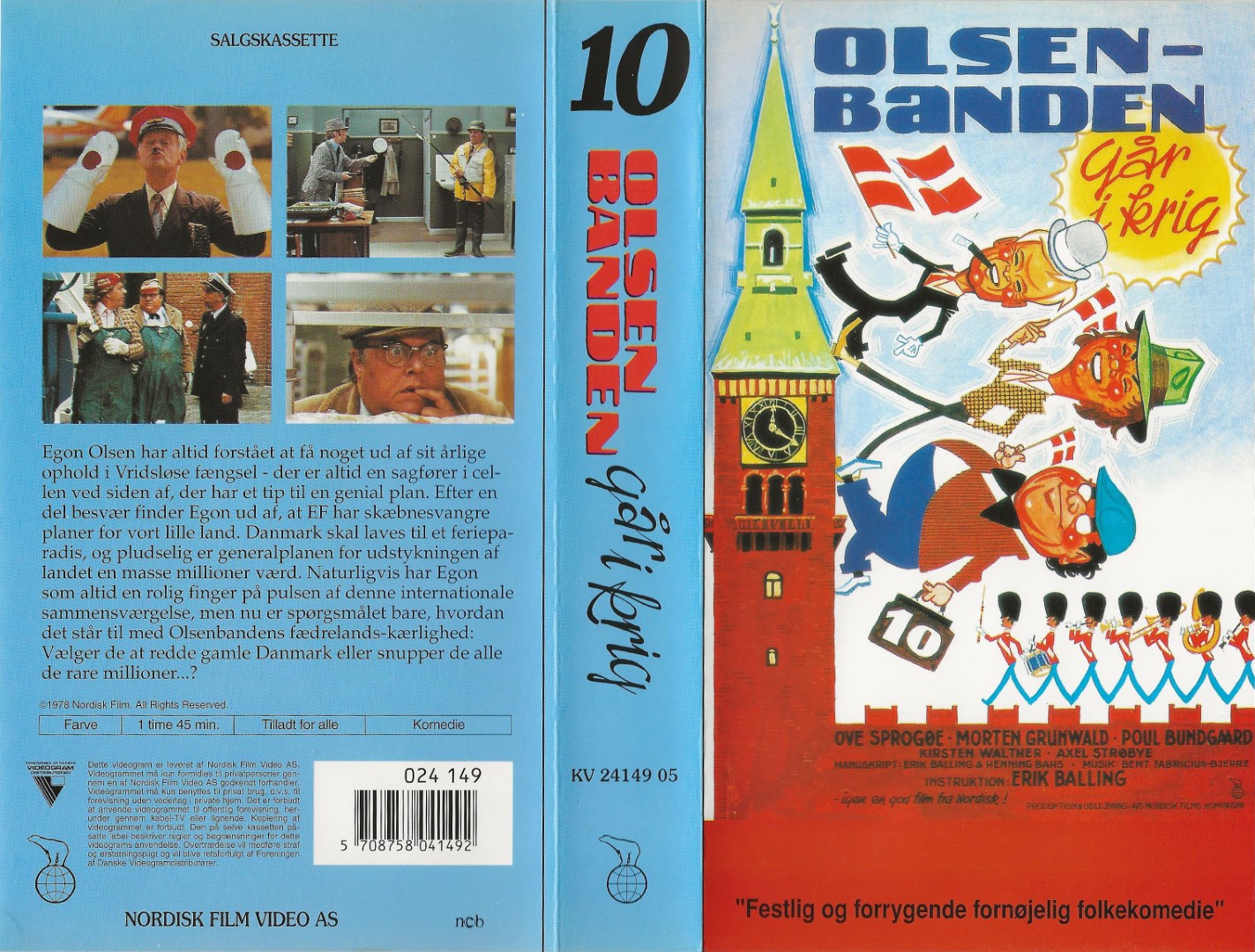 Olsen Banden 10 - Olsen Banden går i krig  VHS Nordisk Film 1994