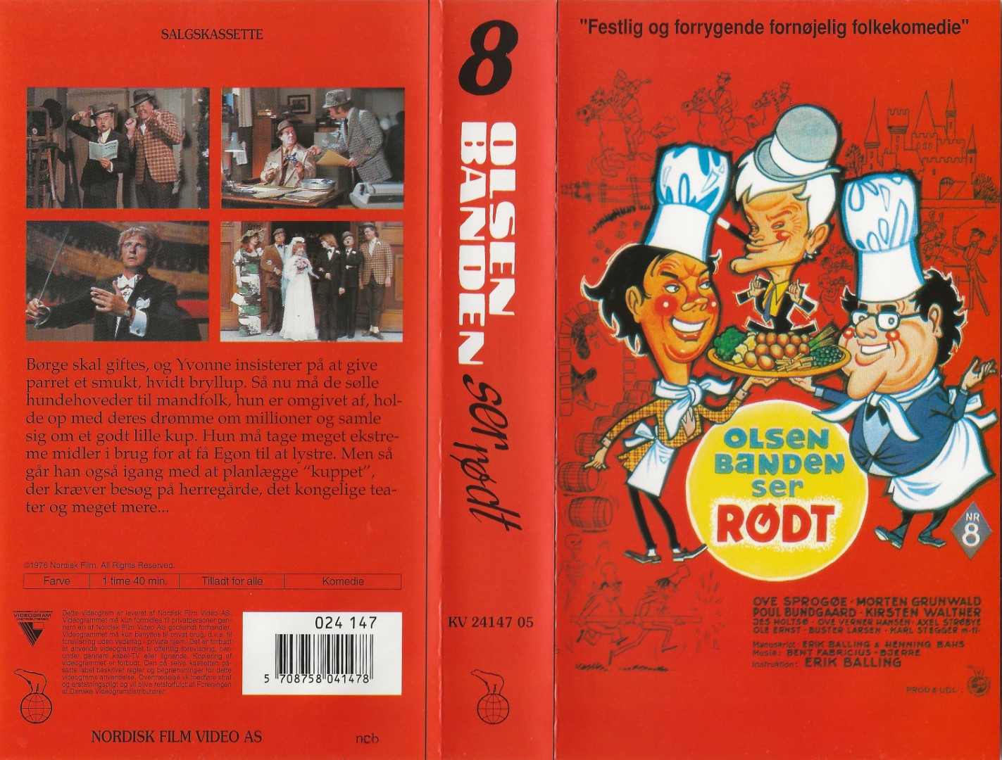 Olsen Banden 8 - Olsen Banden ser rødt  VHS Nordisk Film 1994