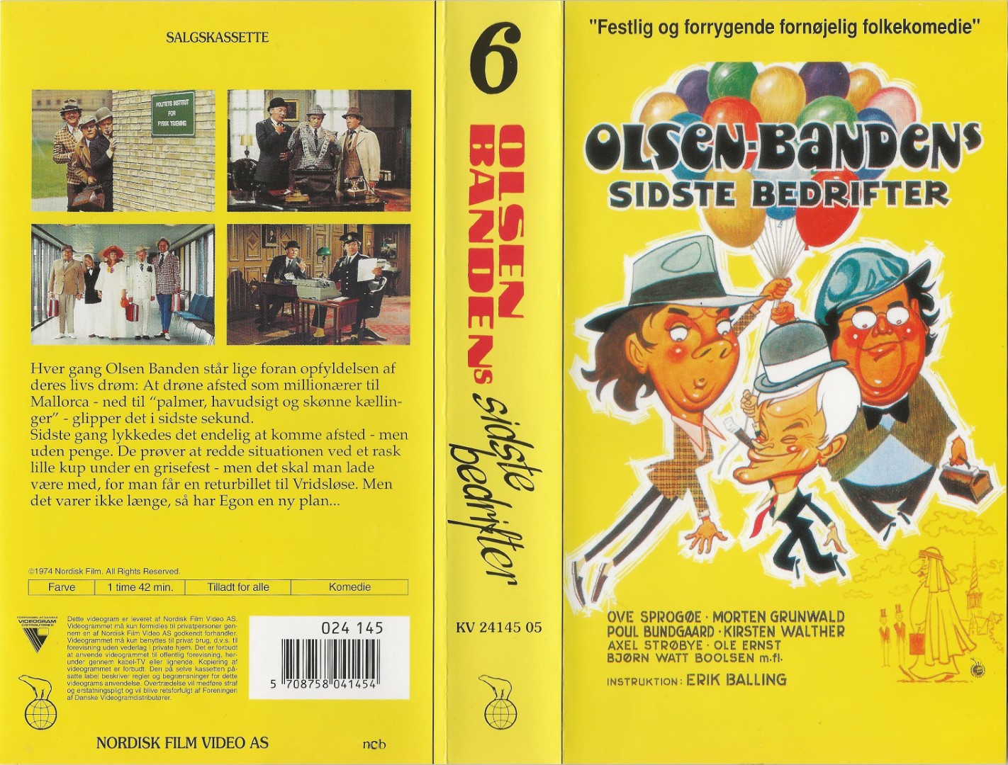 Olsen Banden 6 - Olsen Bandens sidste bedrifter  VHS Nordisk Film 1994