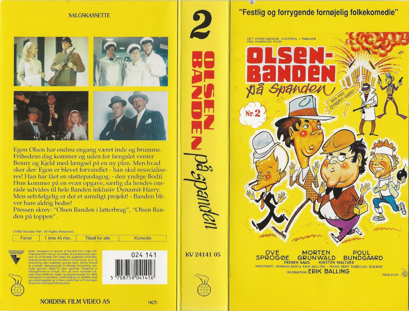 Olsen Banden 2 - Olsen Banden på spanden  VHS Nordisk Film 1994