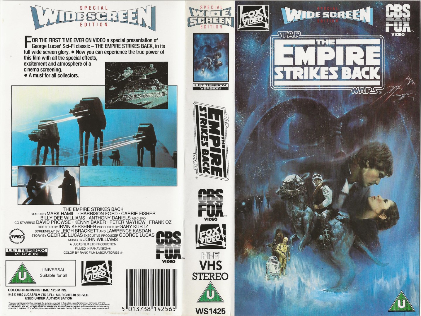 Star Wars: Episode V - The Empire Strikes Back  VHS FOX Video 1991