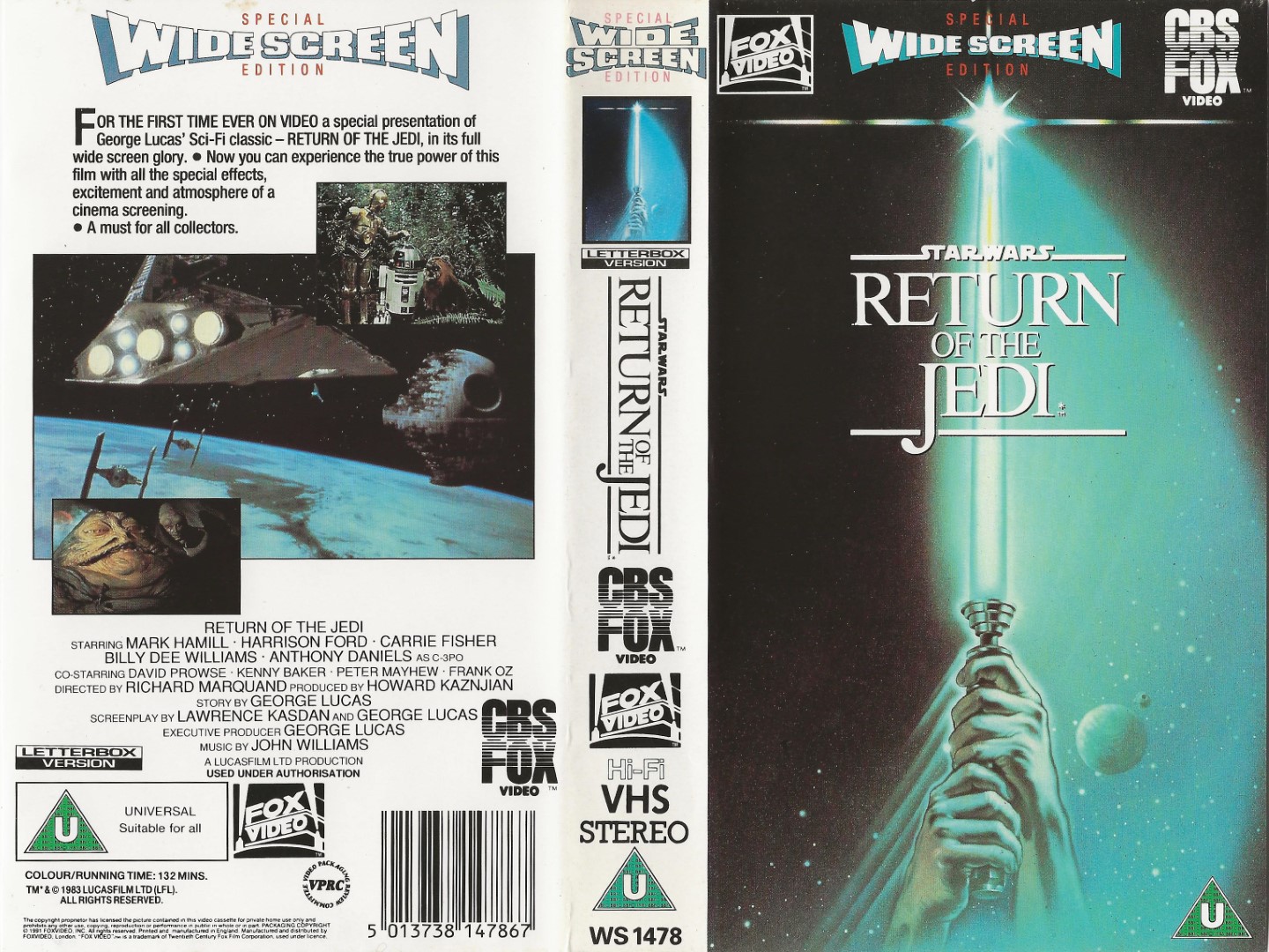 Star Wars: Episode VI - Return of the Jedi  VHS FOX Video 1991