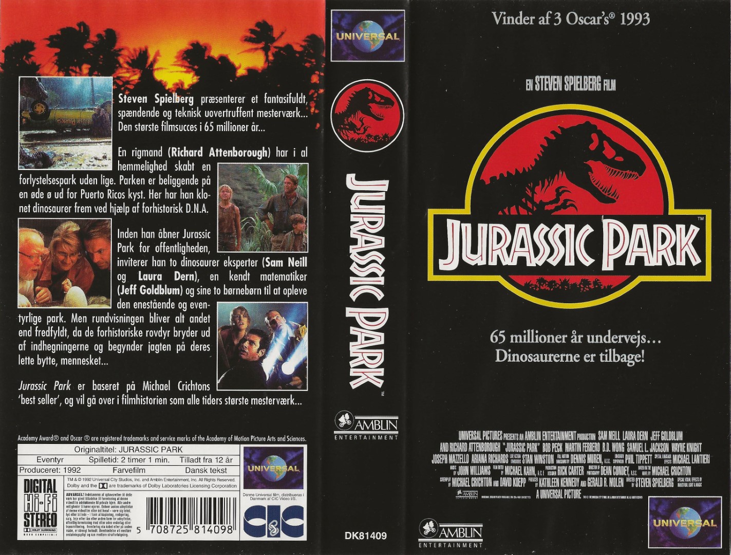Jurassic Park  VHS CIC Video 1992