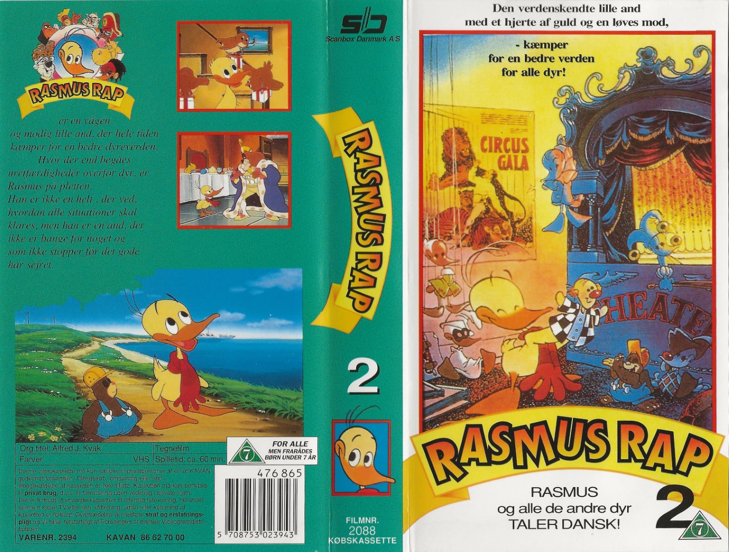 Rasmus Rap 2 <p>Org.titel: Alfred J. Kvak</p> VHS Kavan 1991