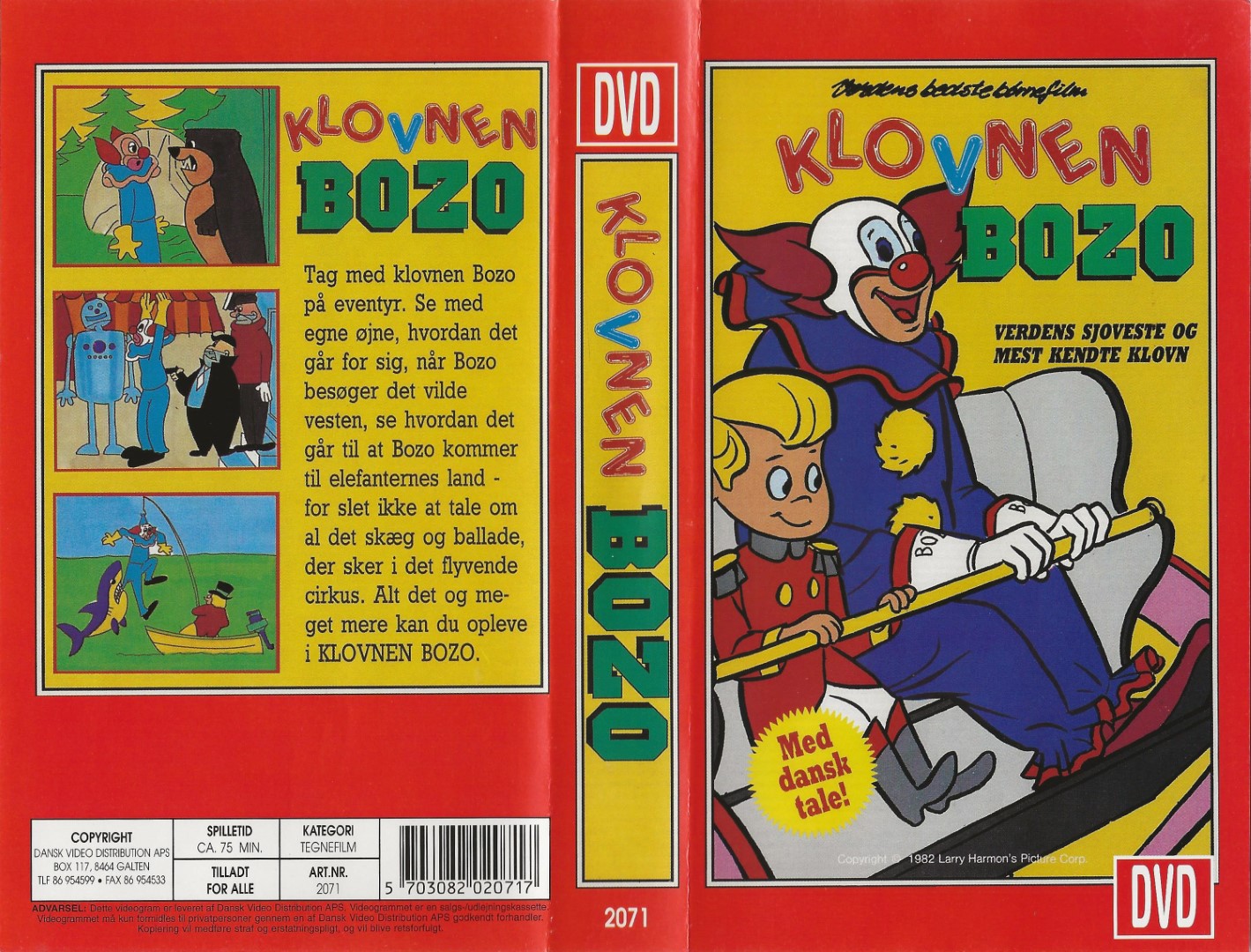 Klovnen Bozo <p>Org.titel: Bozo: The World's Most Famous Clown</p> VHS DVD - Dansk Video Distribution A/S 1982