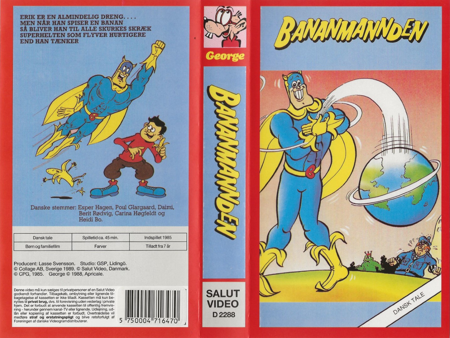 Bananmanden <p>Org.titel: Bananaman</p> VHS Salut 1989