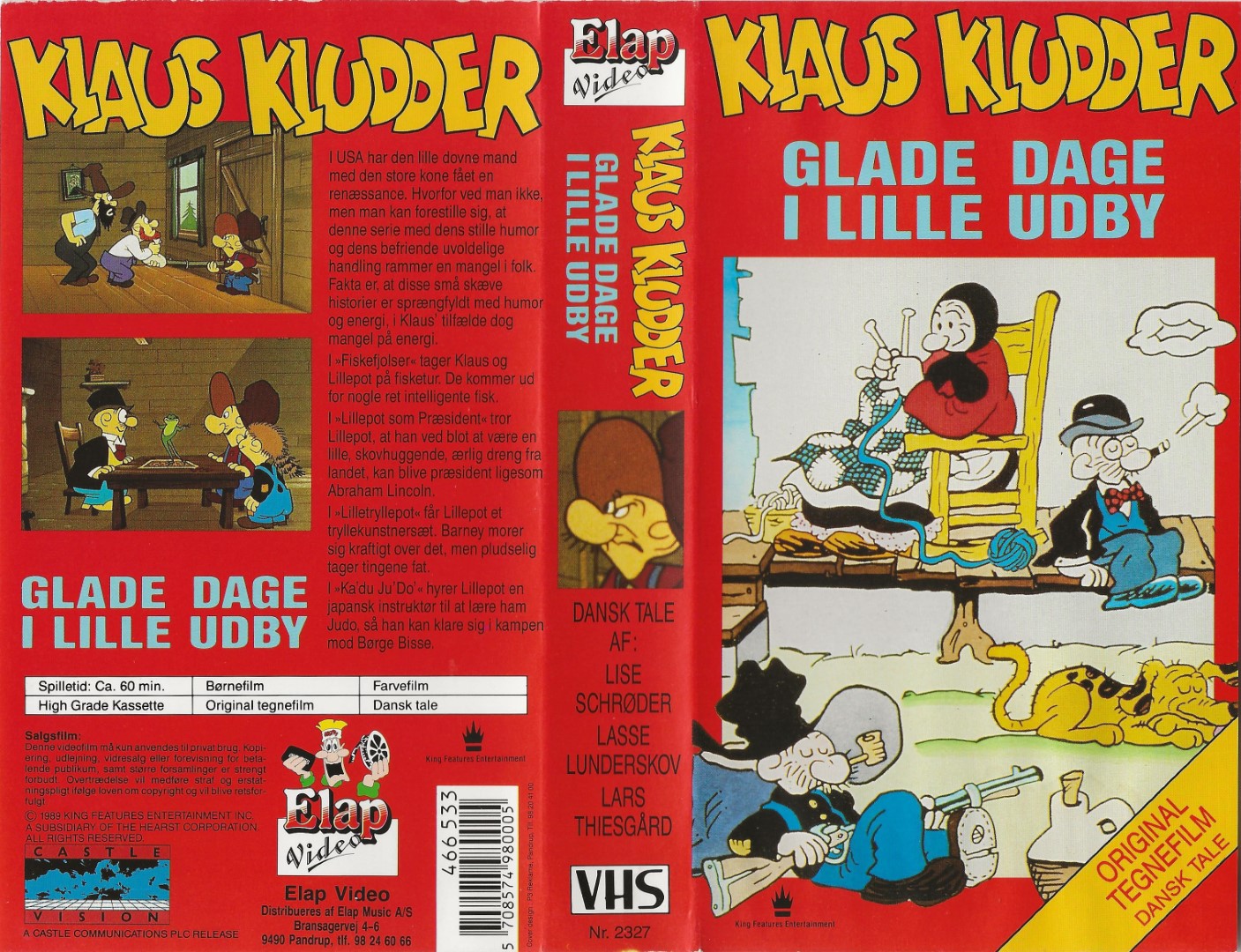 Klaus Kludder - Glade dage i Lille Udby  VHS Elap Video 1989