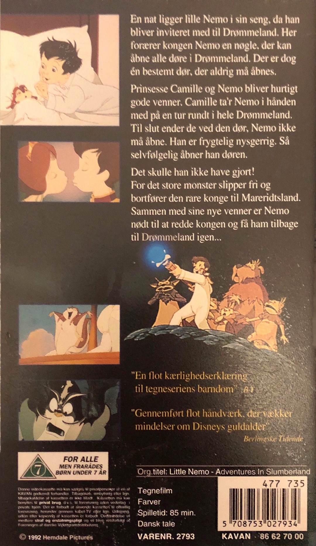Lille Nemo <p>Org.titel: Little Nemo - Adventures in Slumberland</p> VHS Scanbox 1989