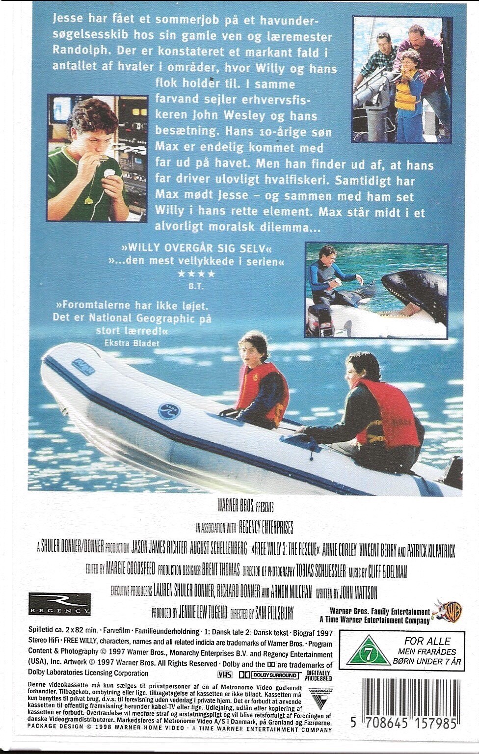 Befri Willy 3 <p>Org.titel: Free Willy 3: The Rescue</p> VHS Warner Bros. 1997