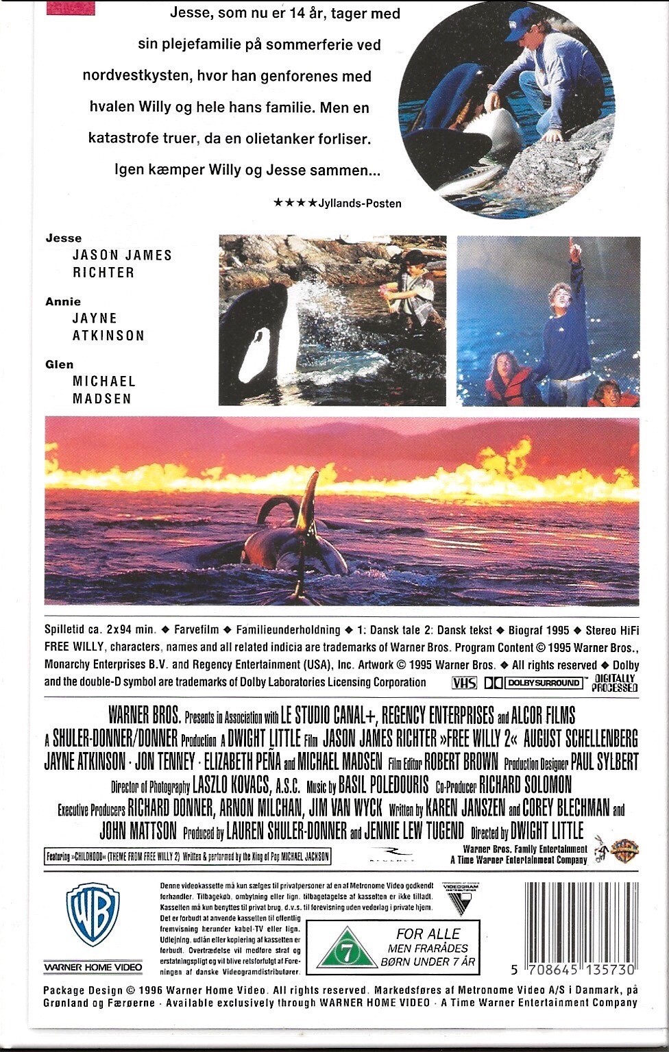 Befri Willy 2 <p>Org.titel: Free Willy 2: The Adventure Home</p> VHS Warner Bros. 1995