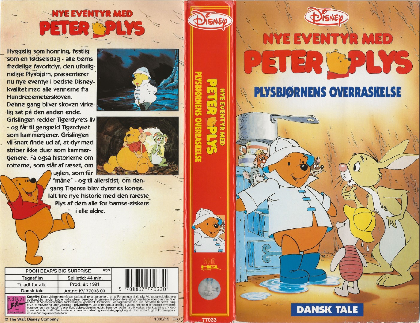 Nye eventyr med Peter Plys - Plysbjørnens overraskelse <p>Org.titel: Pooh Bear's Big Surprise</p> VHS Disney, Egmont Film 1991