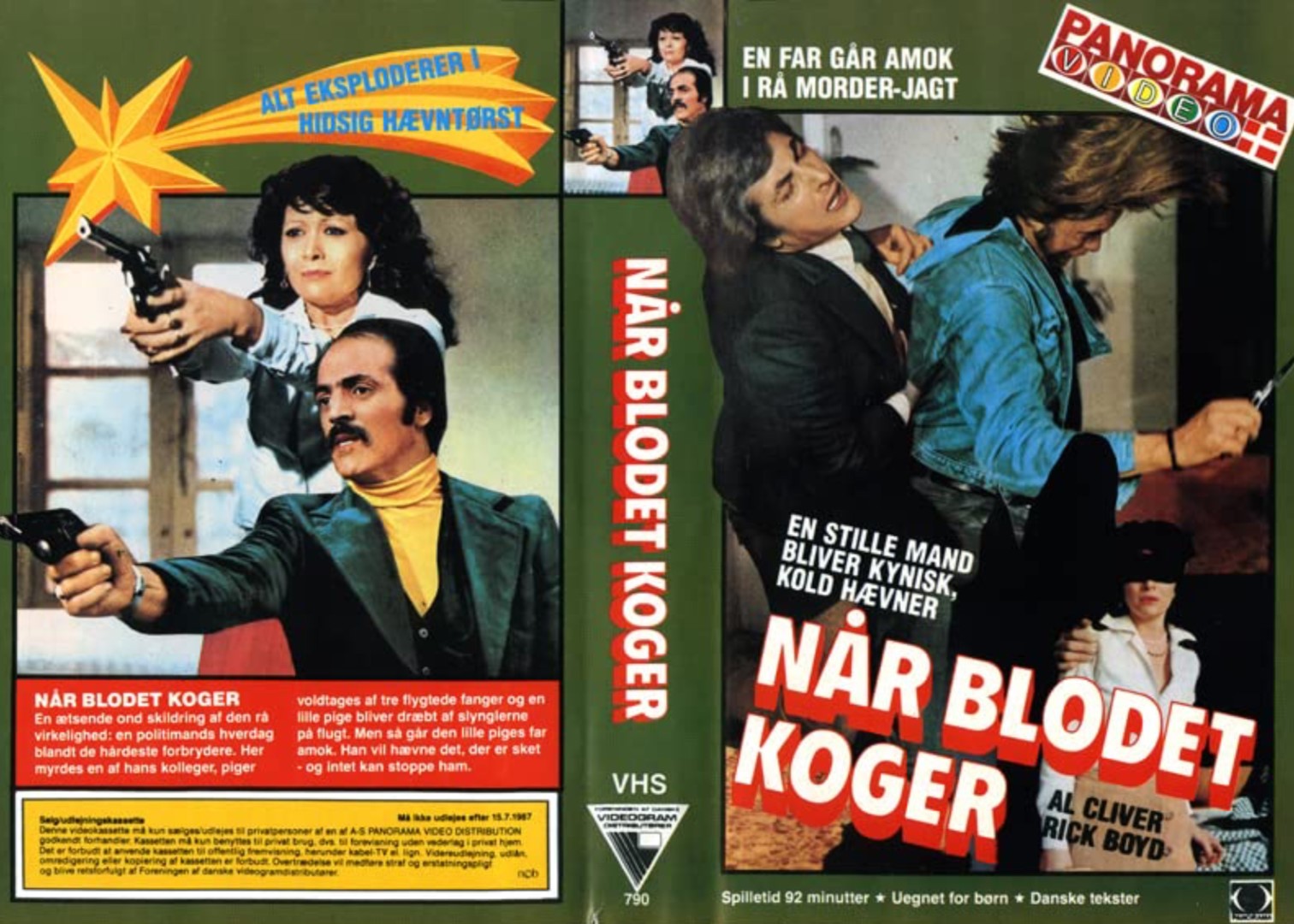 Når blodet koger <p>Org.titel: No alla violenza / Death Hunt</p> VHS Panorama Video 1987