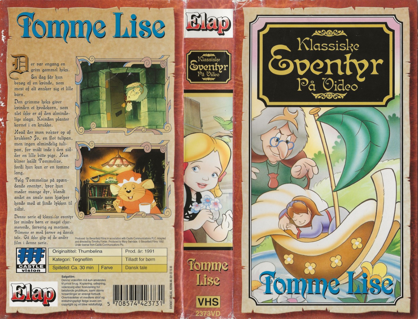 Tommelise <p>Org.titel: Thumbelina</p> VHS Elap Video 1991