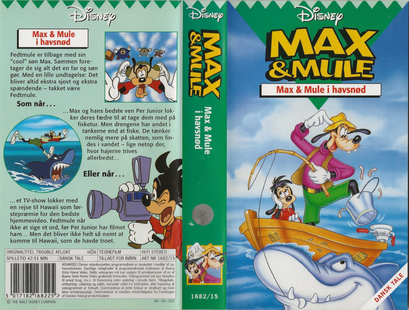 Max & Mule - Max & Mule i havsnød <p>Org.titel: Goof Troop - Trouble Afloat</p> VHS Disney 1993