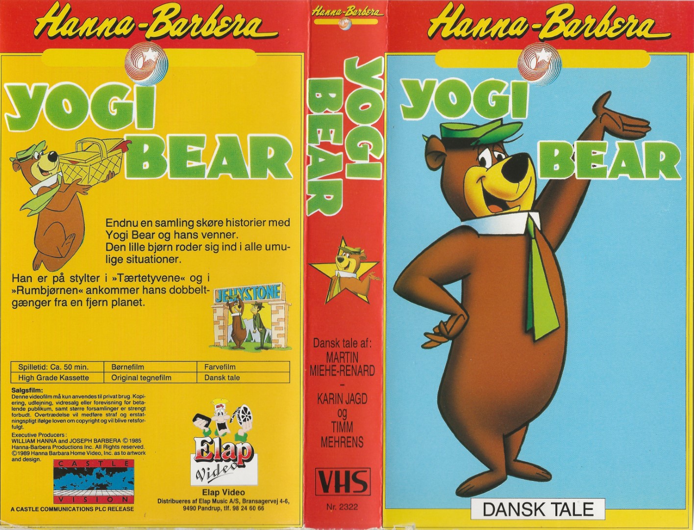 Yogi Bjørn <p>Org.titel: Yogi Bear</p> VHS Elap Video 1992