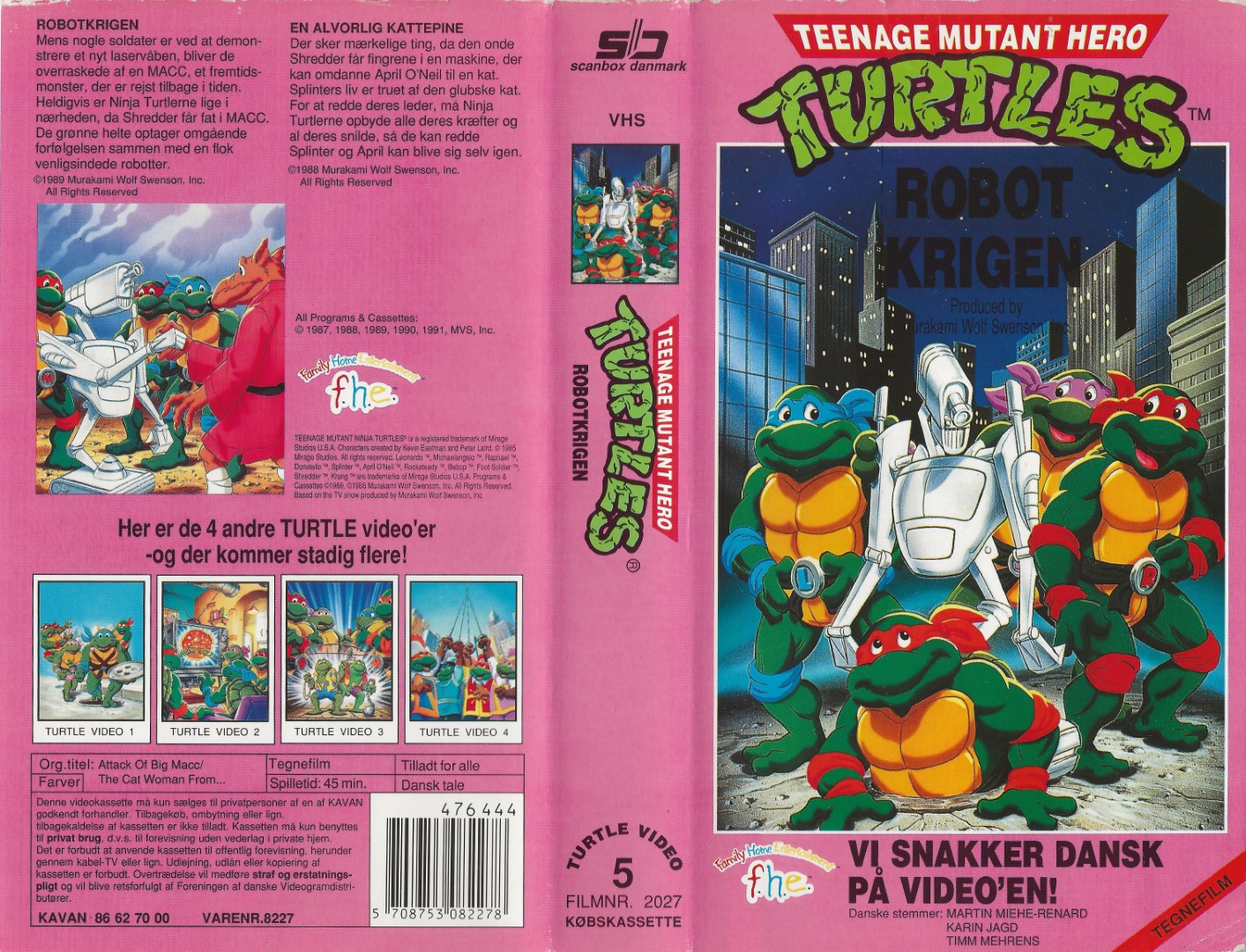 Teenage Mutant Hero Turtles 5  VHS Kavan 1991