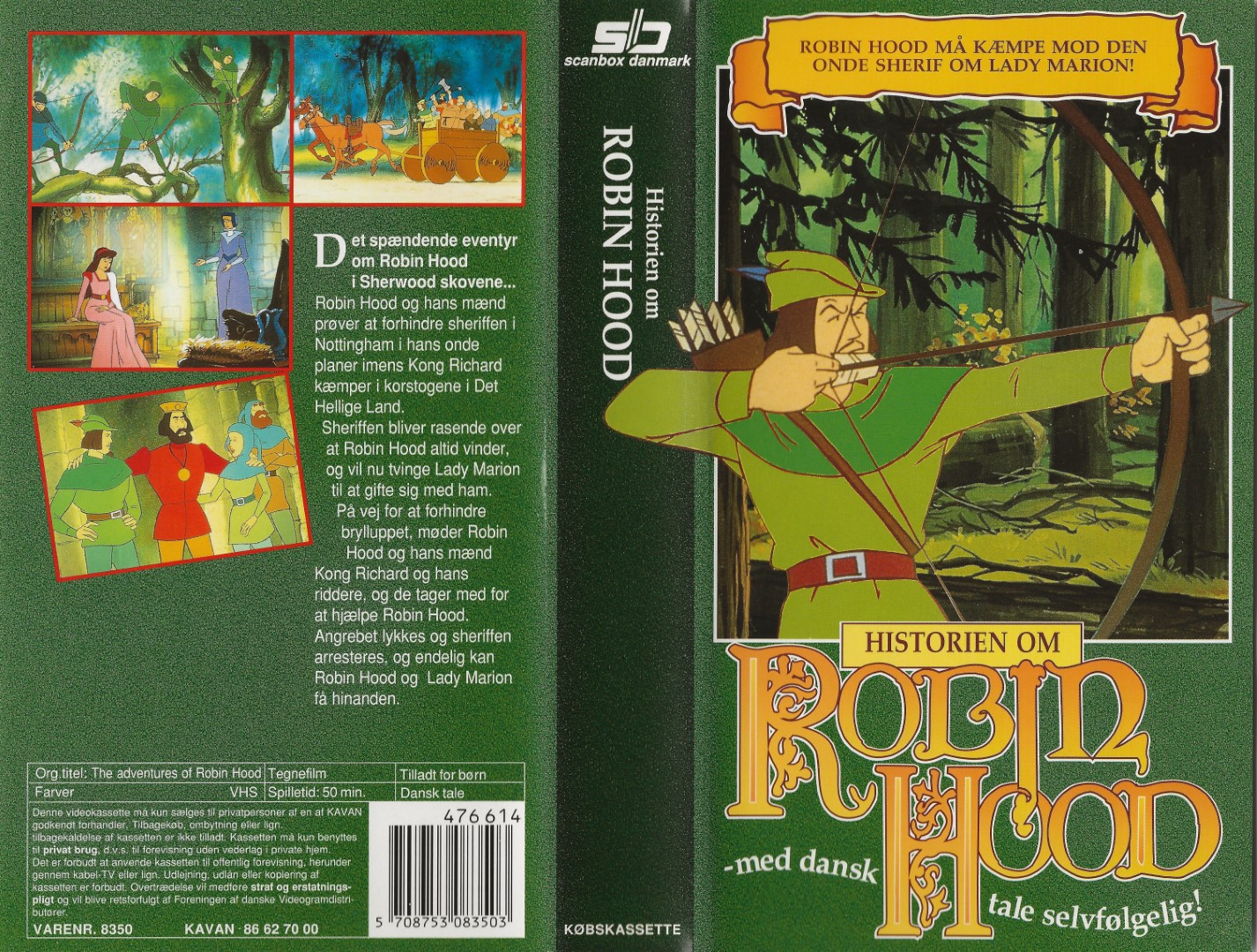 Historien om Robin Hood <p>Org.titel: The adventures of Robin Hood</p> VHS Kavan 0