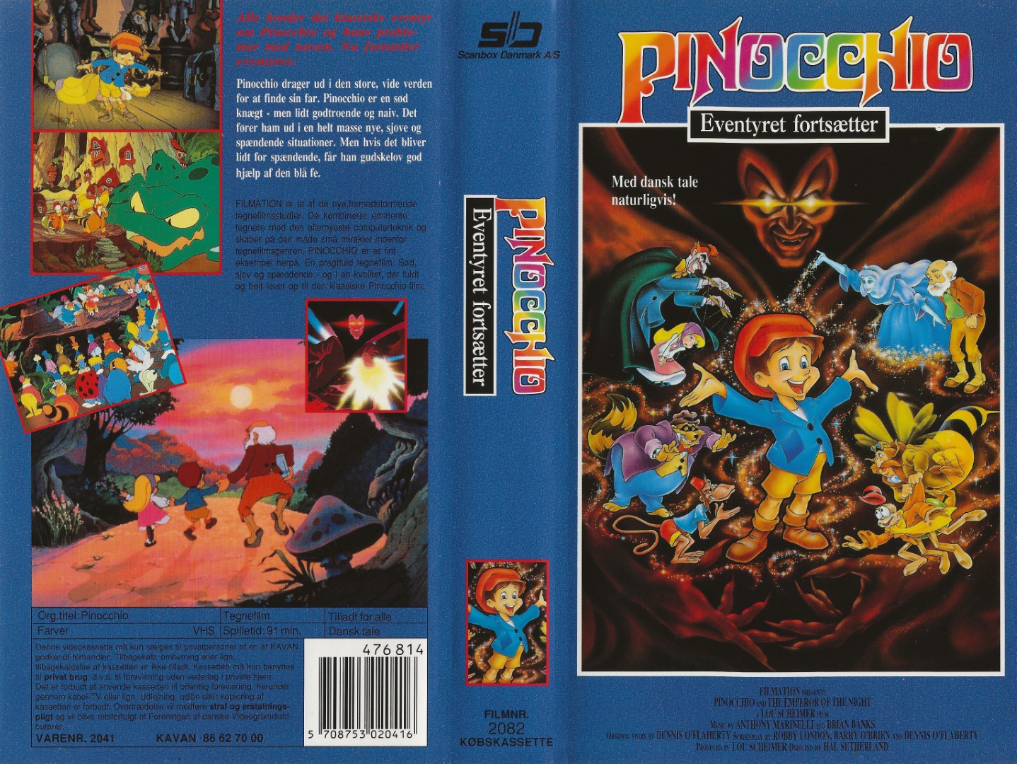 Pinocchio og nattens fyrste <p>Org.titel: Pinocchio and the Emperor of the Night</p> VHS Kavan 1987