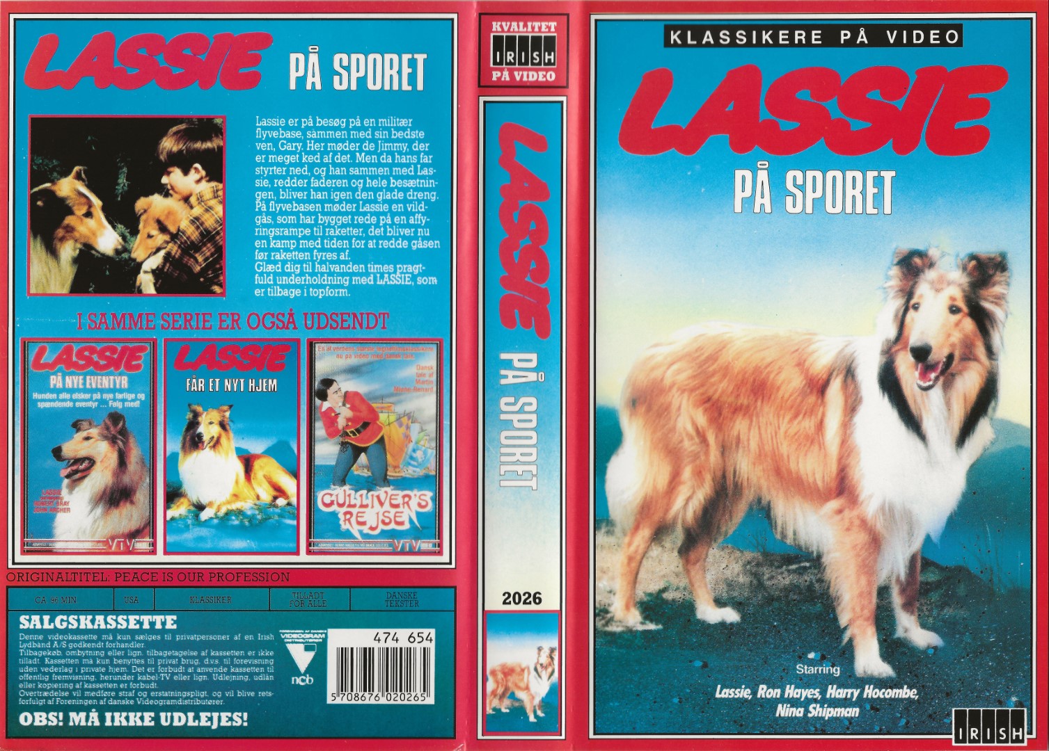 Lassie på sporet <p>Org.titel: Lassie - Peace is our Profession</p> VHS Irish 1972