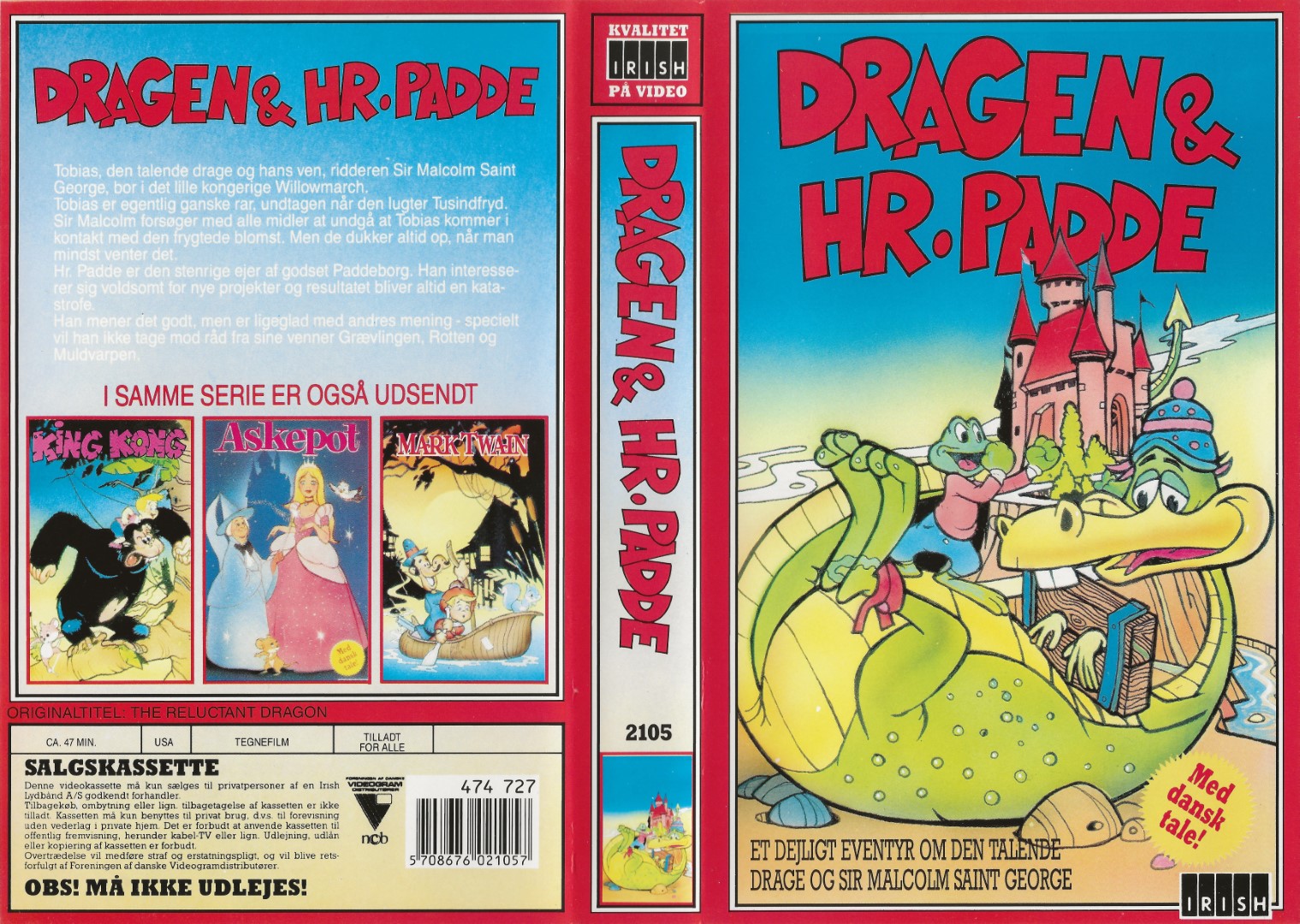 Dragen & Hr. Padde <p>Org.titel: The Reluctant Dragon</p> VHS Irish 0