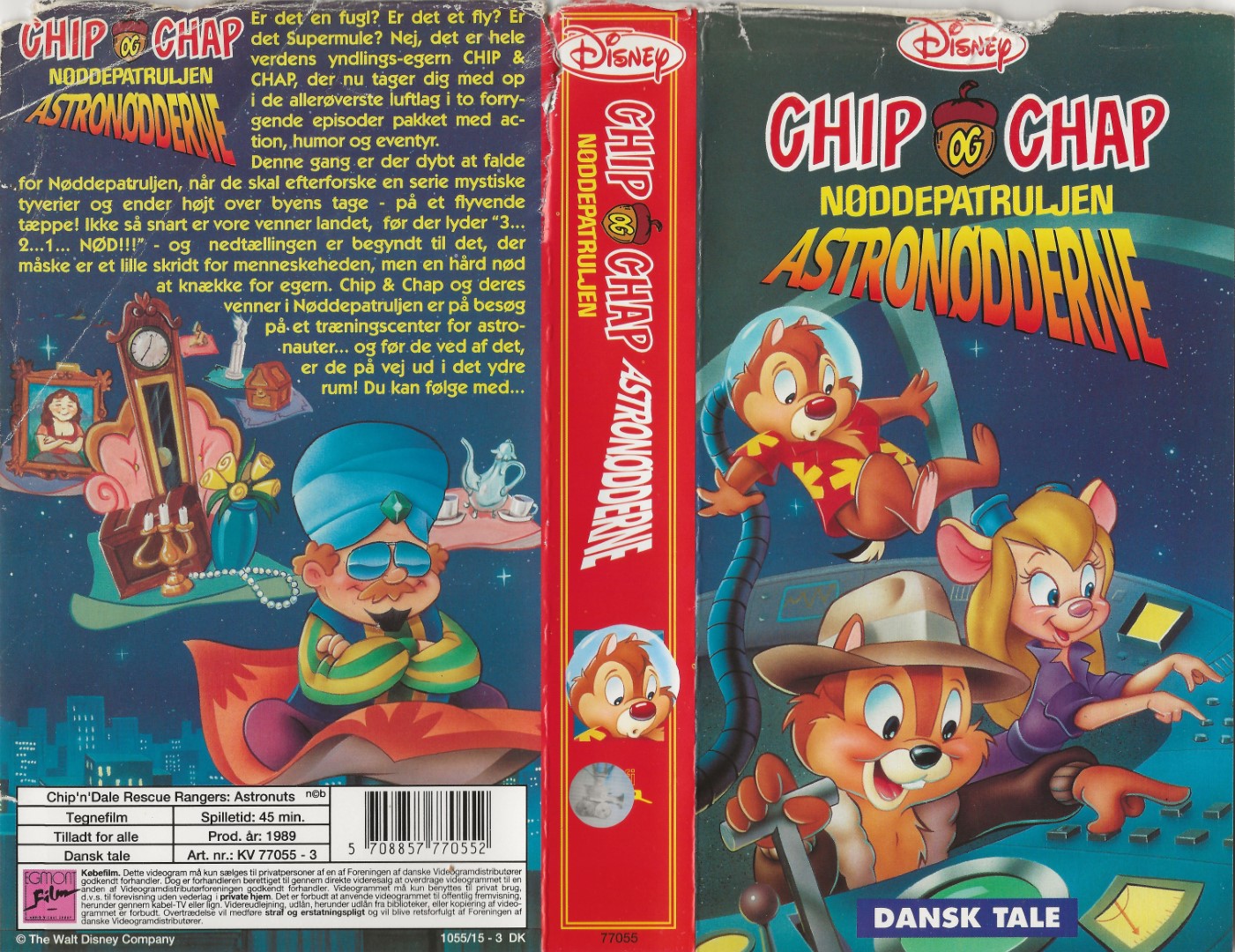 Chip & Chap: Nøddepatruljen - Astronødderne <p>Org.titel: Chip'n'Dale Rescue Rangers: Astronuts</p> VHS Disney, Egmont Film 1989