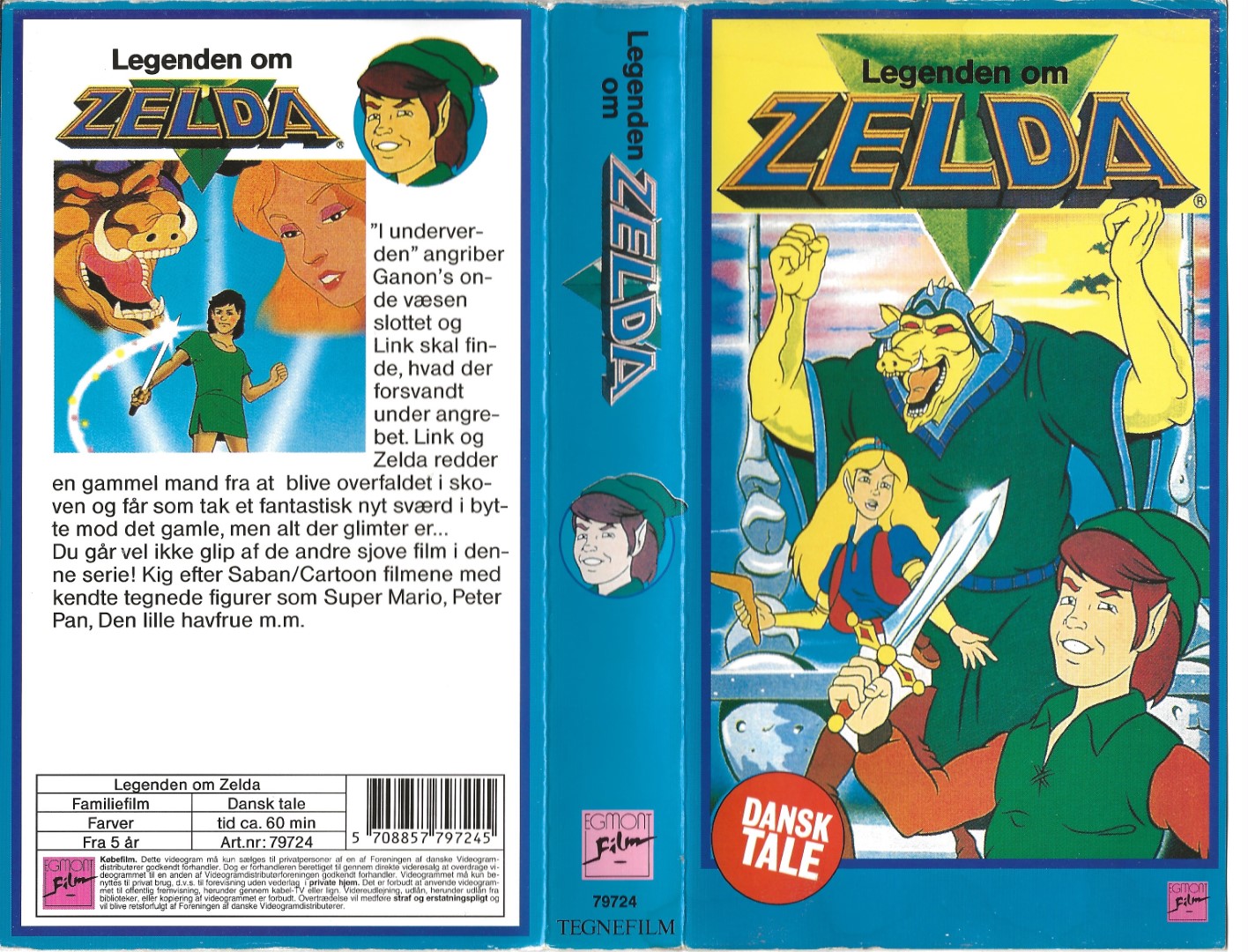 Legenden om Zelda <p>Org.titel: The Legend of Zelda</p> VHS Egmont Film 1989