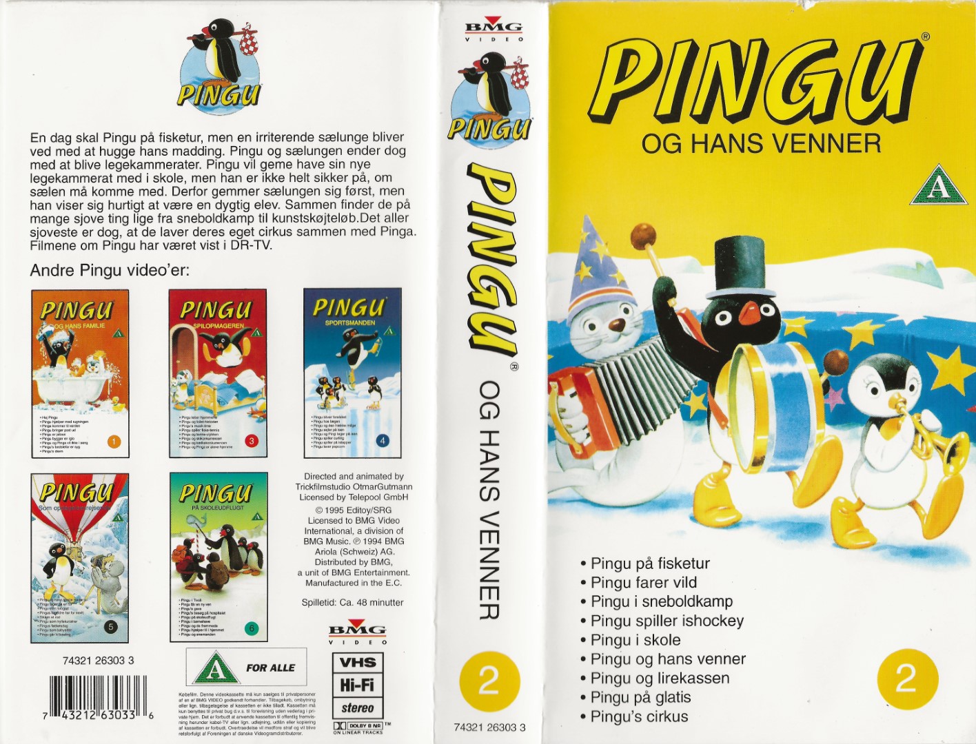 Pingu 2 - Pingu og hans venner  VHS BMG Video 1995
