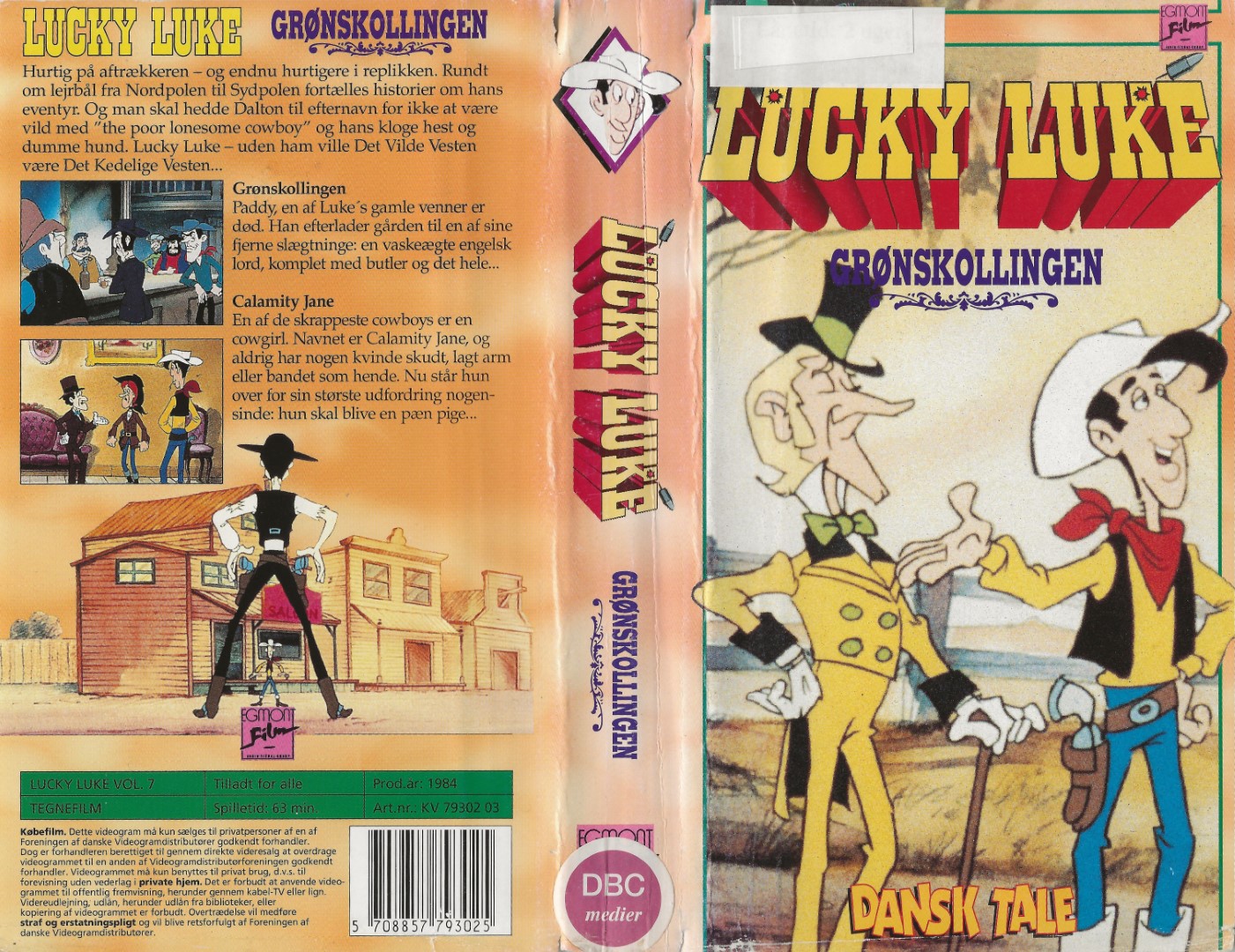 Lucky Luke - Grønskollingen <p>Org.titel: Lucky Luke Vol. 7</p> VHS Egmont Film 1984