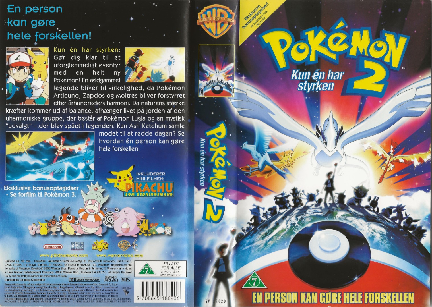 Pokémon 2 - Kun én har styrken <p>Org.titel: Pokémon the Movie 2000</p> VHS Warner Bros. 2000