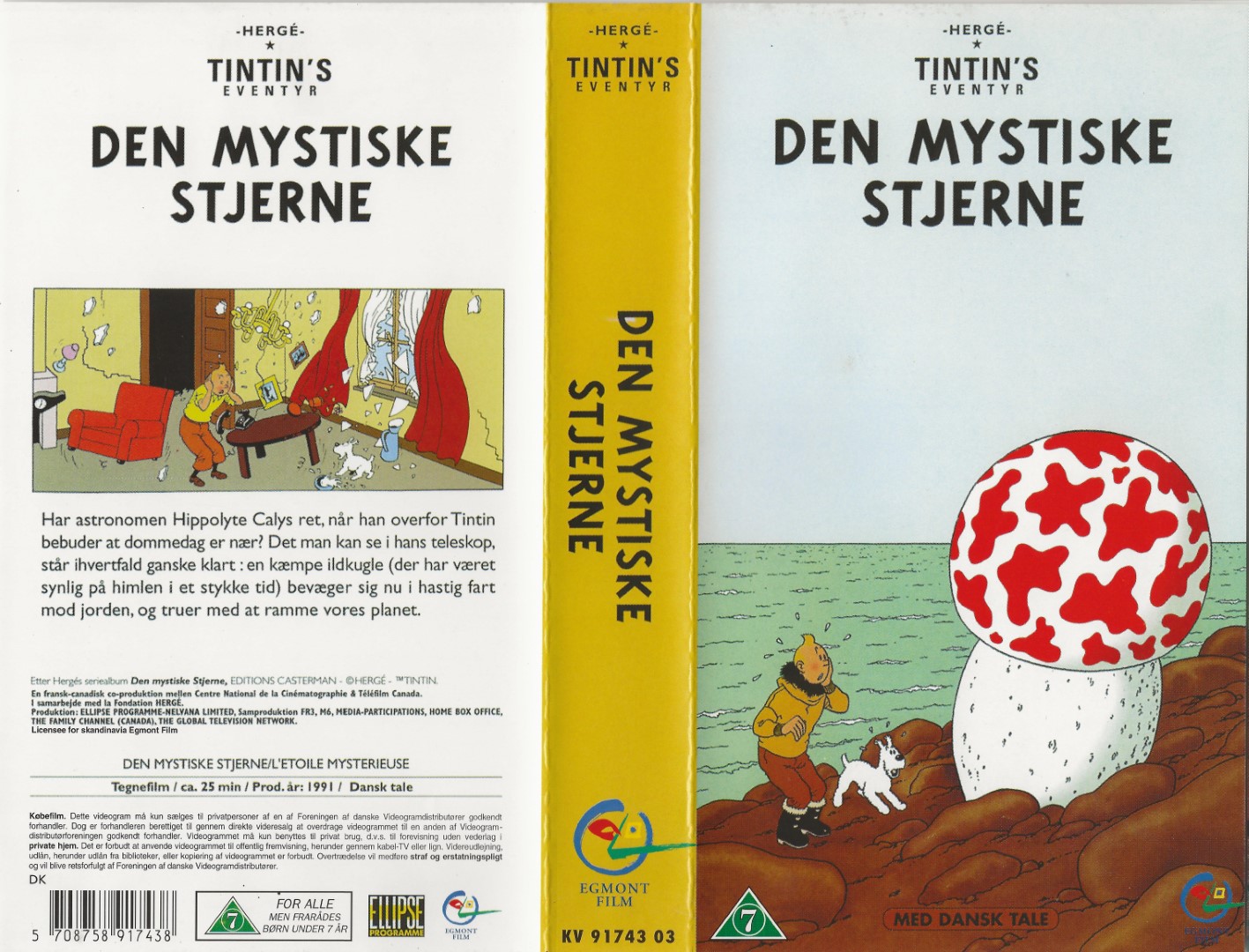 Tintins eventyr - Den mystiske stjerne <p>Org.titel: The Shooting Star / L'Étoile mystérieuse</p> VHS Egmont Film 1991