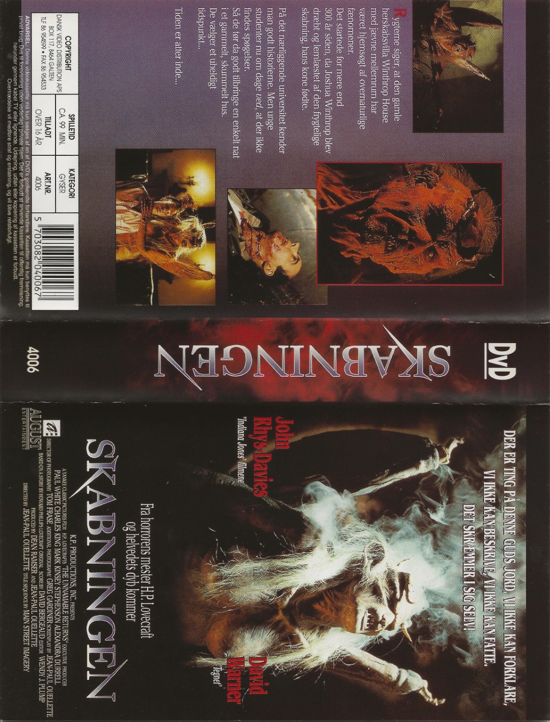 Skabningen <p>Org.titel: The Unnamable</p> VHS DVD - Dansk Video Distribution A/S 1991