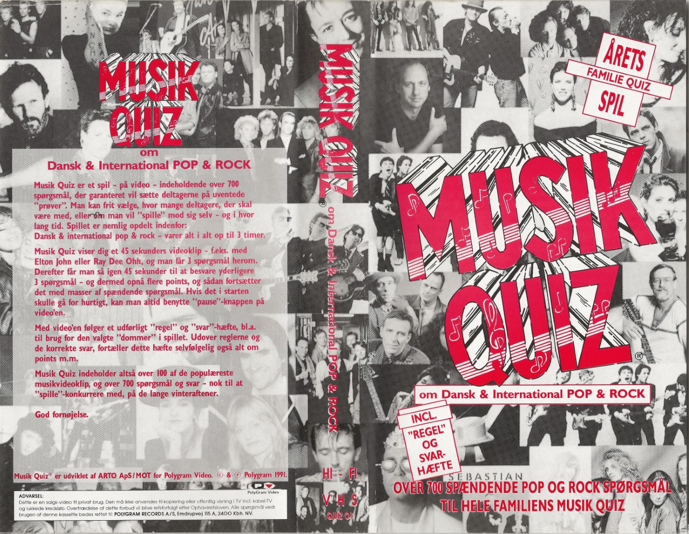 Musik Quiz om Dansk og International POP og ROCK  VHS Polygram 1991
