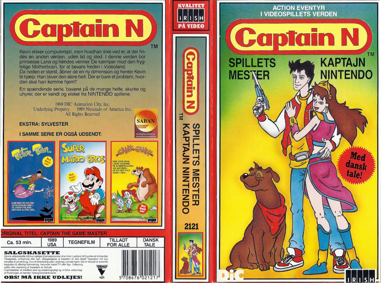Captain N: Spillets Mester Kaptajn Nintendo <p>Org.titel: Captain N: The Game Master</p> VHS Irish 1994