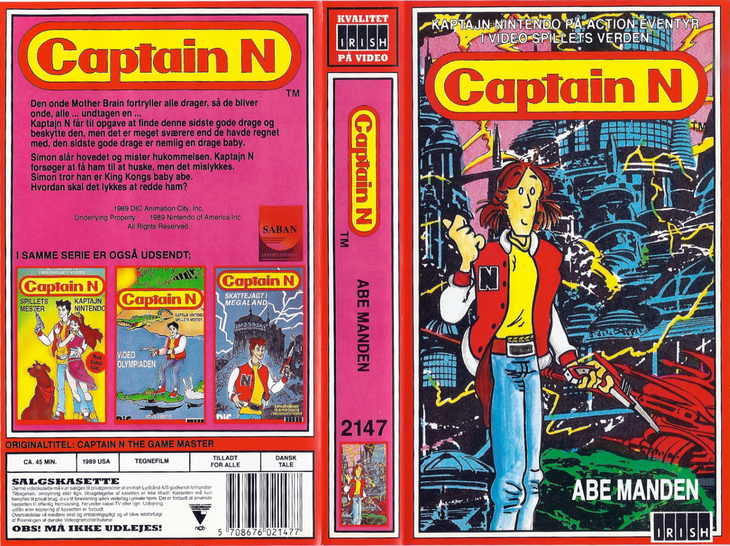 Captain N: Abe Manden <p>Org.titel: Captain N: The Game Master</p> VHS Irish 1994