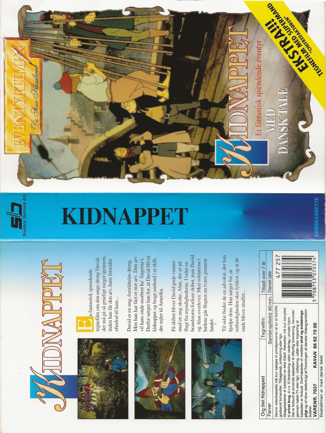 Kidnappet <p>Org.titel: Kidnapped</p> VHS Kavan 1986