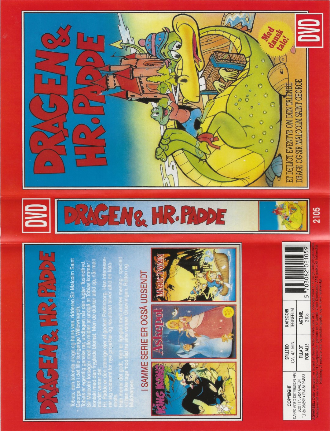 Dragen & Hr. Padde <p>Org.titel: The Reluctant Dragon</p> VHS DVD - Dansk Video Distribution A/S 0
