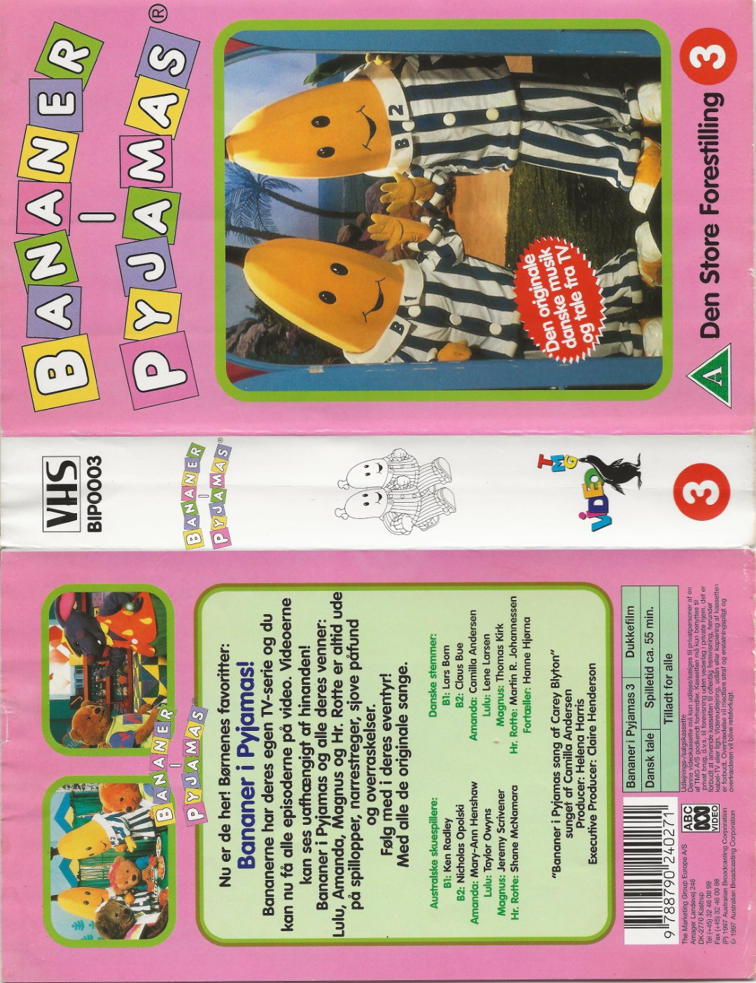 Bananer i Pyjamas 3 <p>Org.titel: Bananas in Pyjamas</p> VHS TMG A/S 1997
