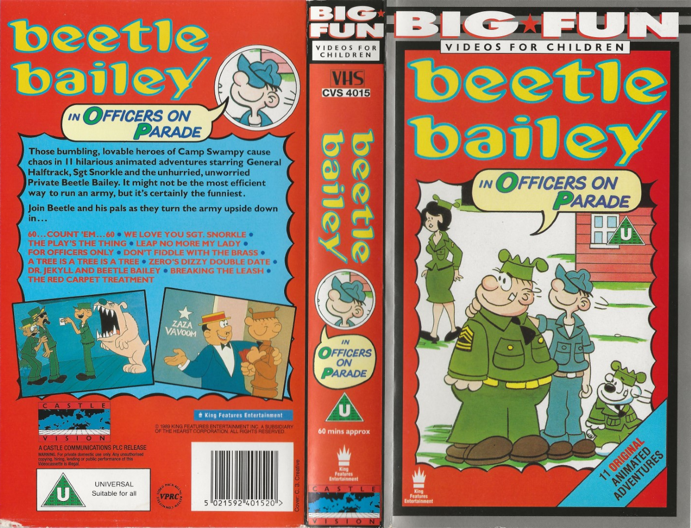 Beetle Bailey - Officers on Parade  VHS Castle Hendring 1989