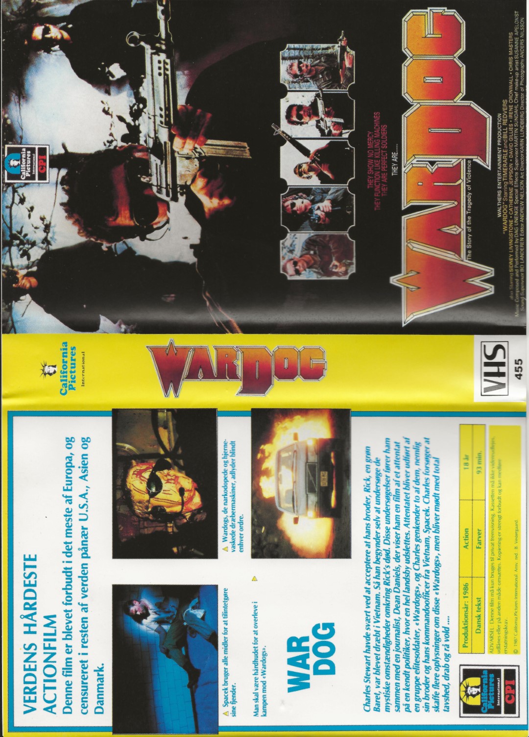 War Dog  VHS Filmlab 1987