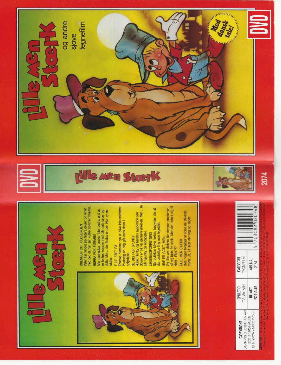 Lille men stærk - og andre sjove tegnefilm  VHS DVD - Dansk Video Distribution A/S 0