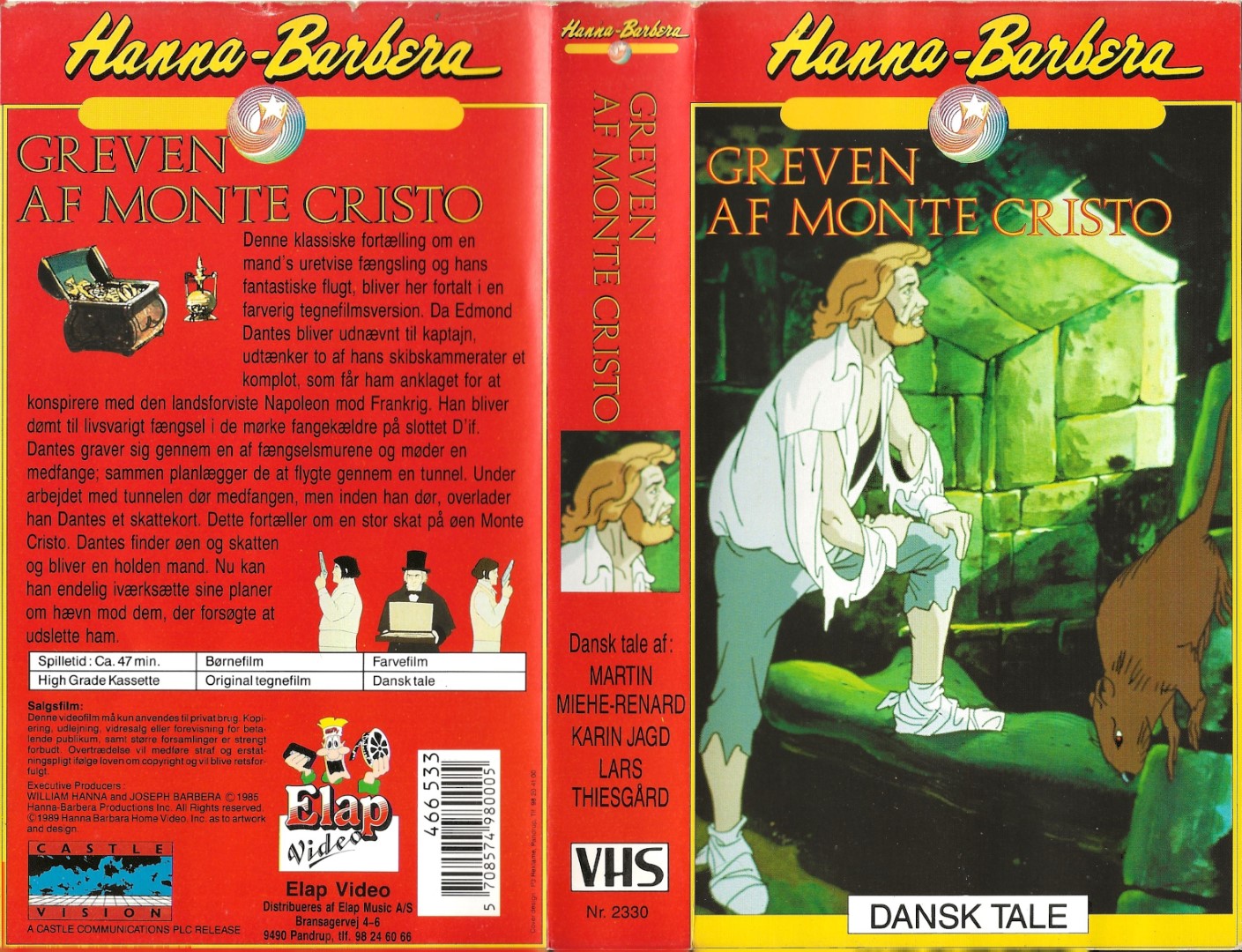 Greven af Monte Cristo  VHS Elap Video 1989