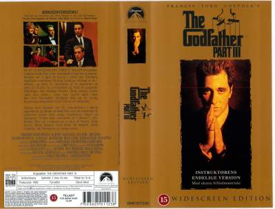 The Godfather - Part III VHS Paramount 1990