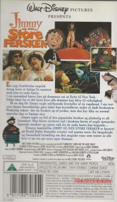 Jimmy og den Store Fersken <p class='text-muted'>Org.titel: James and the Giant Peach</p> VHS Disney 1996