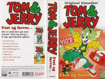 Tom & Jerry - Fest og farver  VHS Elap Video 1996