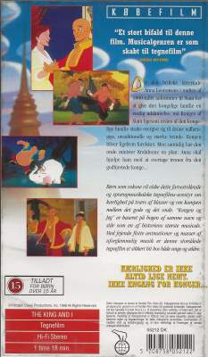 Kongen og Jeg <p class='text-muted'>Org.titel: The King and I</p> VHS Nordisk Film 1998