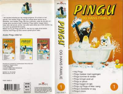 Pingu 1 - Pingu og hans familie  VHS BMG Video 1992