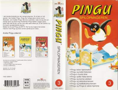 Pingu 3 - Spilopmageren  VHS BMG Video 1992