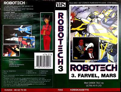 Robotech 3 - Farvel, Mars VHS Kavan 1985