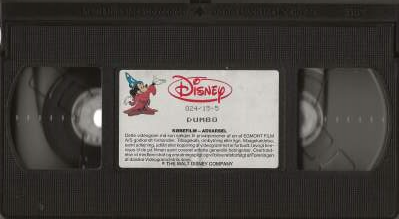 Dumbo  VHS Egmont Film 1985